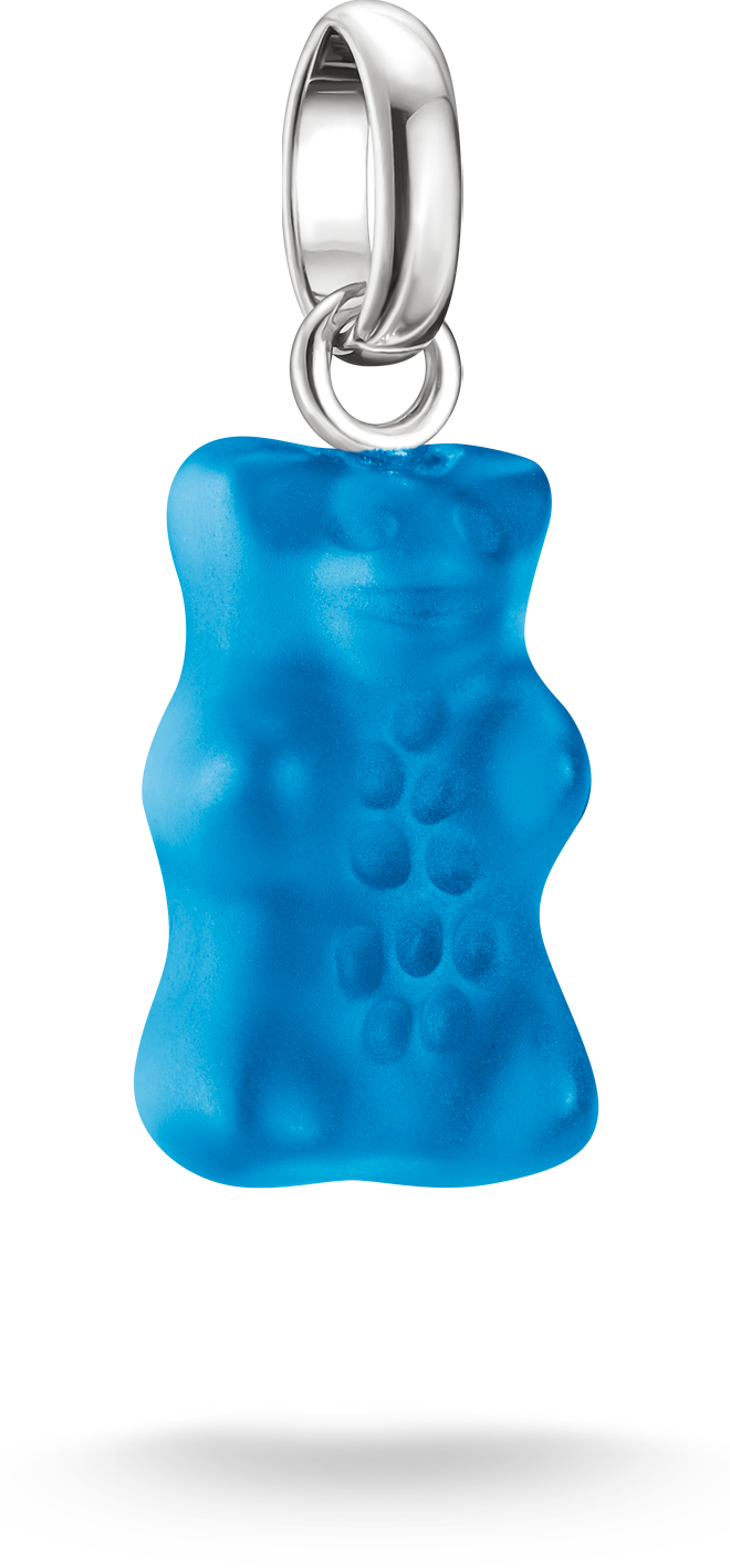 Charm-Anhänger, Goldbär aus Glas, in blau, aus Silber - Thomas Sabo Modell: CC1275-017-1