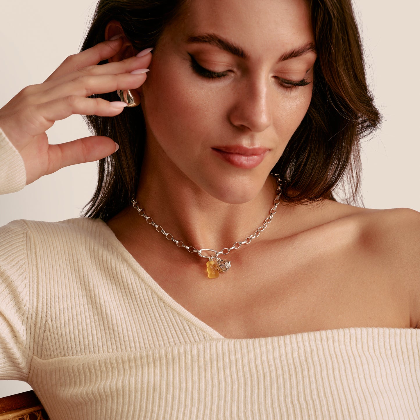 Charm-Anhänger, Goldbär aus Glas, gelb, aus Silber - Thomas Sabo Modell: CC1275-017-4