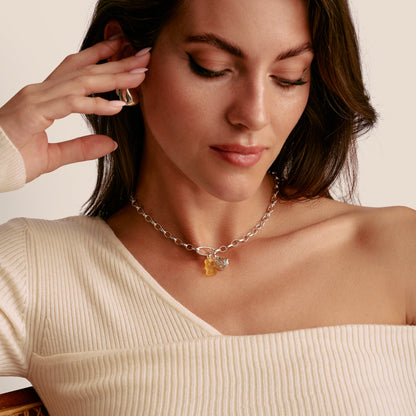 Charm-Anhänger, Goldbär aus Glas, gelb, aus Silber - Thomas Sabo Modell: CC1275-017-4