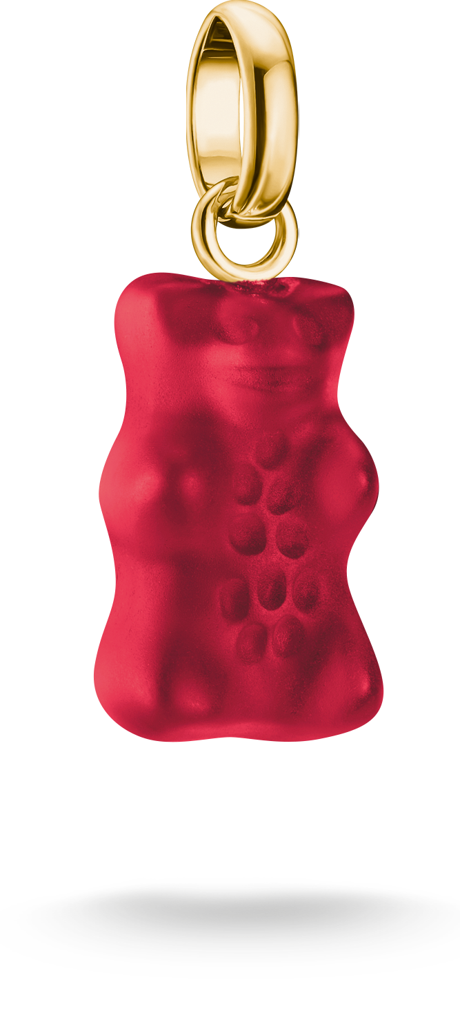 Thomas Sabo Charm-Goldbären-Anhänger in Rot Connect vergoldet