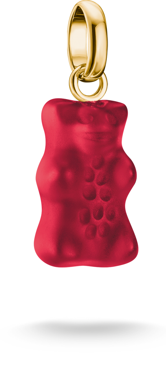 Thomas Sabo Charm-Goldbären-Anhänger in Rot Connect vergoldet