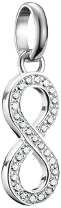 Charm-Anhänger, Unendlichkeitszeichen, mit weißen Edelsteinen besetzt, aus Silber - Thomas Sabo Modell: CC1284-051-14