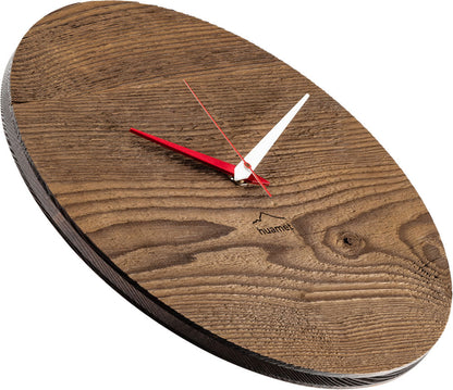 huamet Wanduhr 30x30x4,3 cm Holz • Uhrsprung rund • Altes Holz