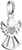 Charm pendant, angel with heart engraving and gemstone embellishment in silver - Thomas Sabo Model: CC1242-051-14