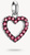 Charm pendant, heart with purple gemstones set in silver - Thomas Sabo Model: CC1237-639-10