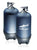 CHRIS BENZ Gasflaschen mit Shark Proof Aufdruck, blau schimmerndem Finish