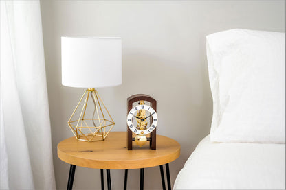 Hermle Tischuhr 18x9x11 cm Holz • Mechanisches Skelettwerk • Elegantes Design