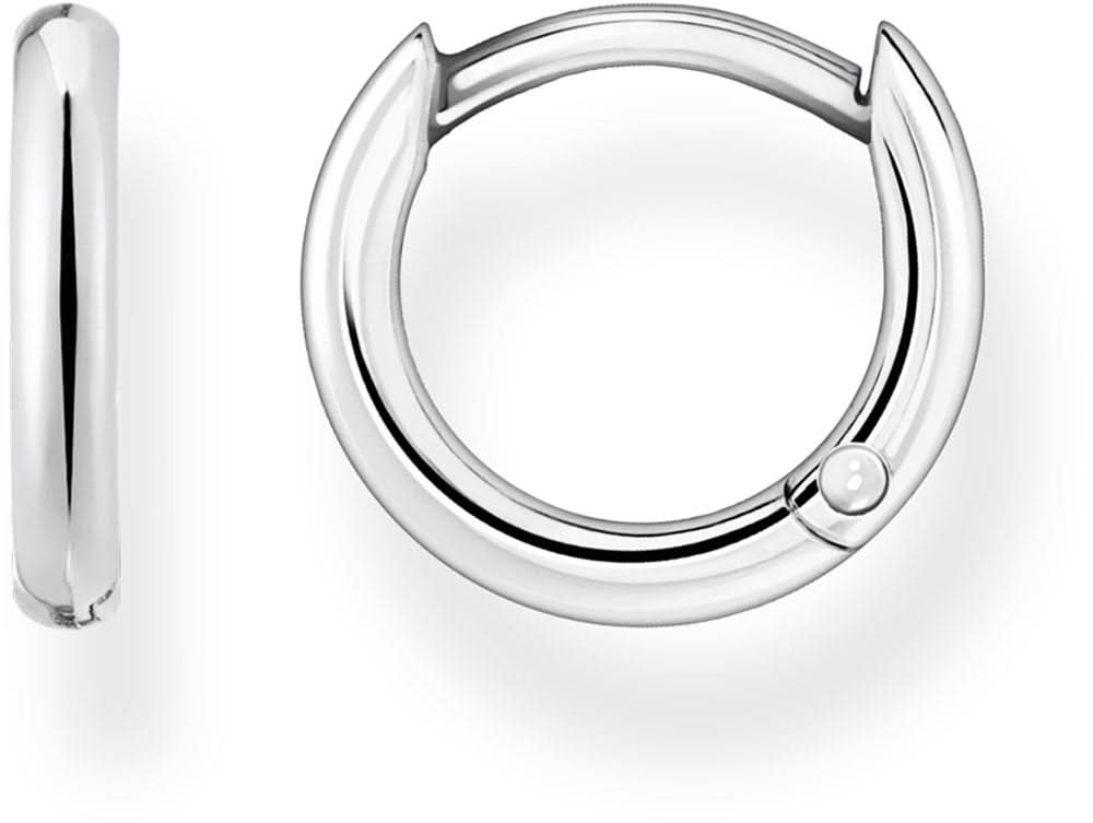 Klassische Kreole aus 925 Sterlingsilber mit rundem Ring und kleinem Kugelverschluss