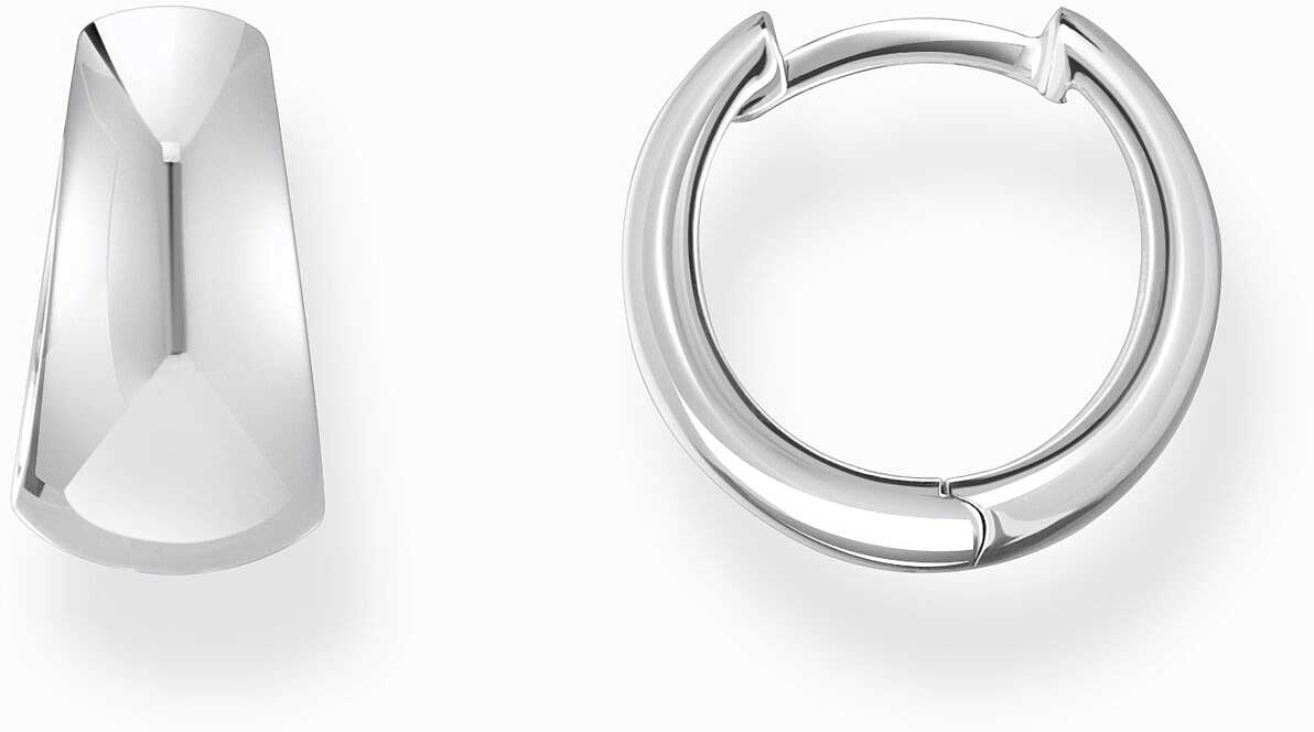 Silberfarbene Kreolen, in eleganter Trapezform mit von den 90s inspirierter Chunky-Optik - Thomas Sabo Modell: CR740-001-21