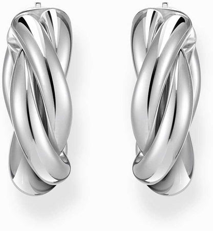 Silberfarbene Kreolen, in verschlungener Optik für romantische und edle Looks - Thomas Sabo Modell: CR742-001-21