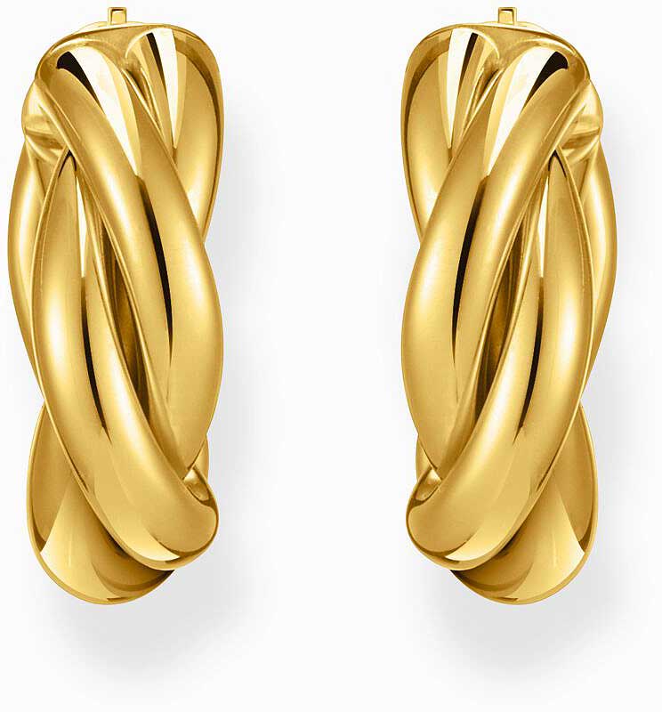 Goldfarbene Kreolen, in verschlungener Optik für romantische und edle Looks - Thomas Sabo Modell: CR742-413-39