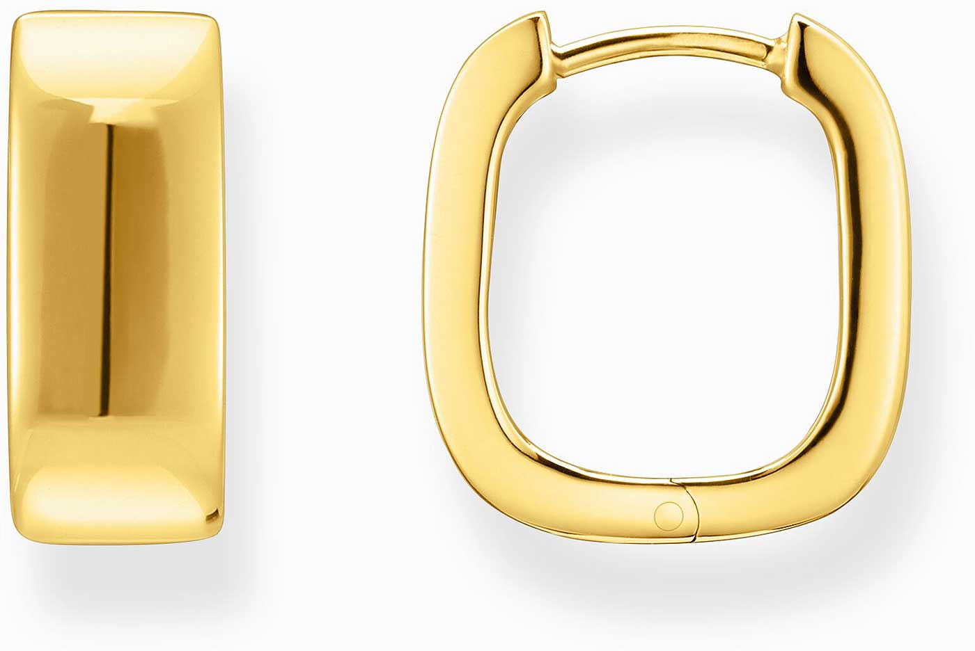 Goldfarbene Kreolen, Mit eckiger Form und minimalistischem Design - Thomas Sabo Modell: CR744-413-39