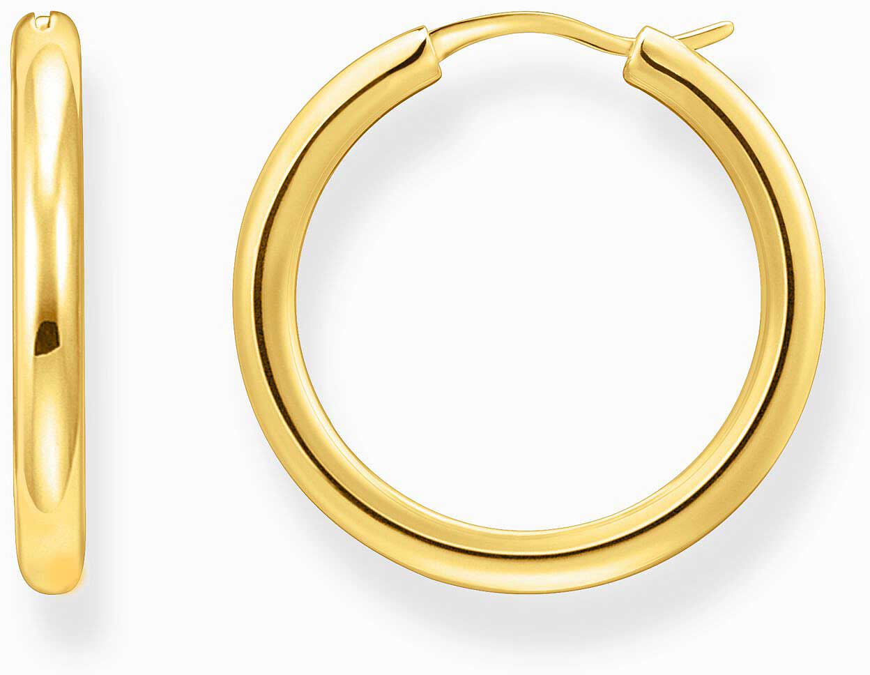 Goldfarbene, klassische Kreolen, mit abgerundeter, etwas breiterer Form - Thomas Sabo Modell: CR745-001-21