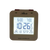 Funk-Wecker in Dunkelbraun mit beleuchtetem LCD-Display und Temperaturanzeige