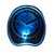 Leuchtender Wecker mit blau hintergrundbeleuchtetem Ziffernblatt und schwarzen Zeigern