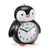 Pinguin-Wecker mit analogem Zifferblatt, schwarz-weißem Gehäuse und roten Zeigern