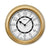 Wanduhr mit goldfarbenem Rahmen, weißem Zifferblatt und schwarzen Zeigern.
