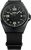 Traser Herrenuhr mit schwarzem Zifferblatt, großen Leuchtzahlen und schwarzem Textilarmband