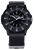 Herrenuhr mit schwarzem Zifferblatt, markierten Indexen und schwarzem Textilarmband