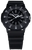 Herrenuhr mit schwarzem Zifferblatt, Leuchtmarkierungen und schwarzem Armband
