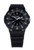 Herrenuhr schräg von vorn, Zifferblatt und schwarzes Armband