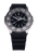 Herrenuhr mit grauem Zifferblatt, schwarzen Zeigern und schwarzem Kautschukarmband