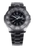 Herrenarmbanduhr mit schwarzem Armband und rundem Gehäuse