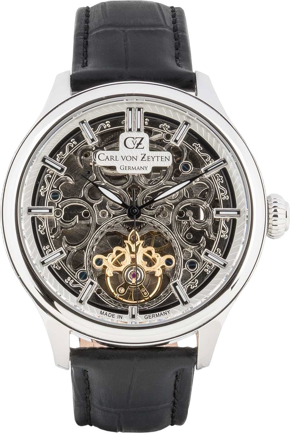 Carl von Zeyten Baden-Baden CVZ0014SWHS Herrenuhr • Skelettiertes Zifferblatt • Edles Milanaiseband
