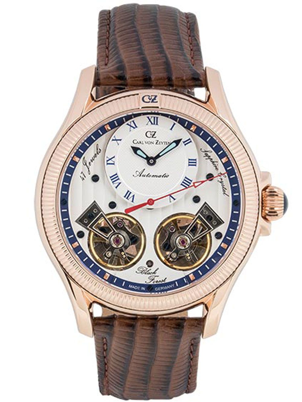 Carl von Zeyten Waldhaus CVZ0084RWHS Herrenuhr Weiß • Automatikwerk mit Open-Heart • Limited Edition