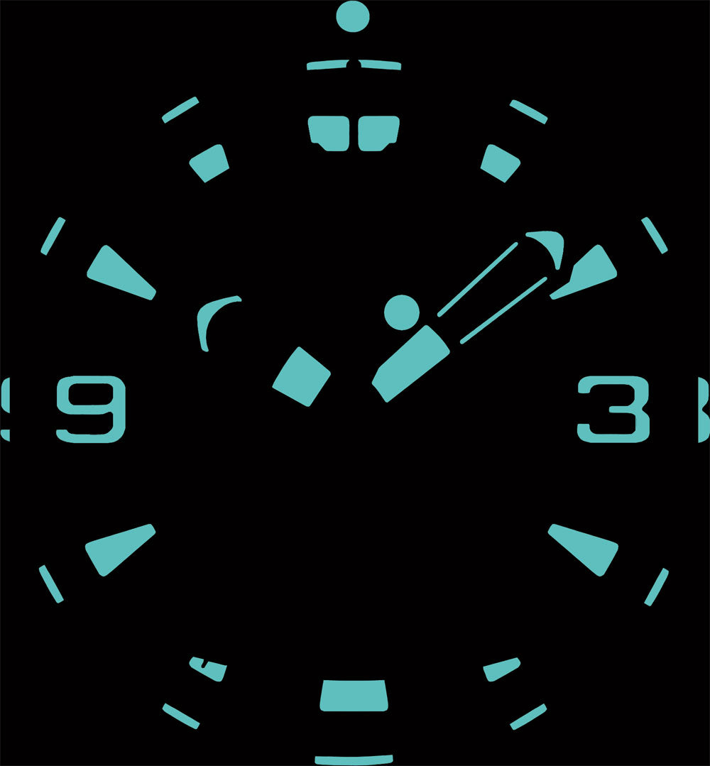 Chris Benz DEPTHMETER DIGITAL 200M CB-D200X-G-SBG Herren Uhr • Hai-geprüft • Saphirglas
