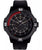 Traser P99 Herrenarmbanduhr mit schwarzem Kunststoffarmband, schwarzem Zifferblatt und roter Lünette