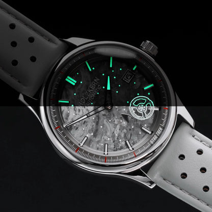 Holzkern DS9 HOLZKERN-DS9 Uhr • Einzigartiges Marmor-Zifferblatt • Lumineszierende Zeiger