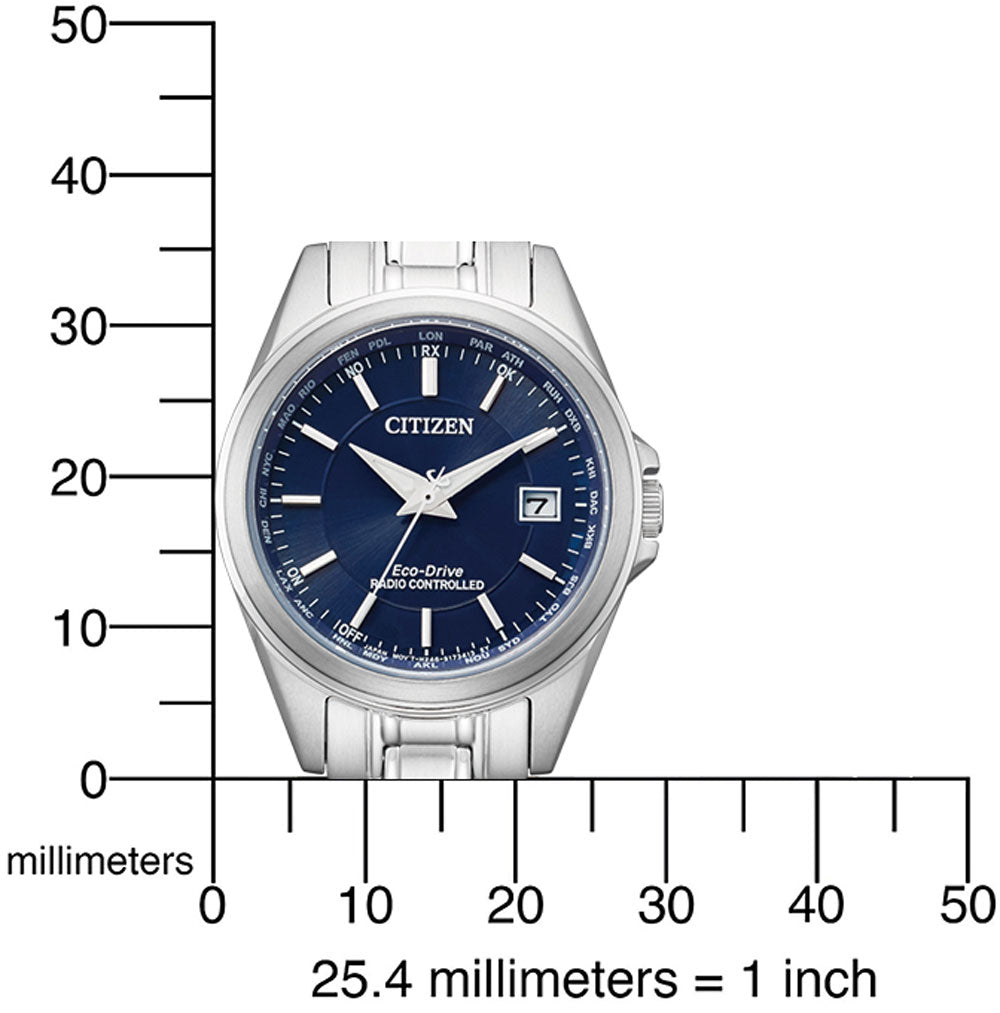 Citizen Funkuhren EC1180-81L Uhr • Eco-Drive Solarantrieb • Super Titanium