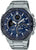 Casio Edifice Herrenuhr mit blauem Zifferblatt, Metallgehäuse und Tachymeter