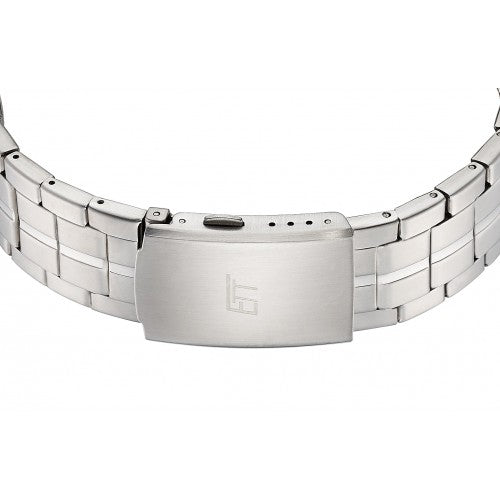 Herrenuhr, Funk-Solaruhr aus Edelstahl - Schwarzes Zifferblatt - Eco Tech Time Modell: EGA-11715-21M