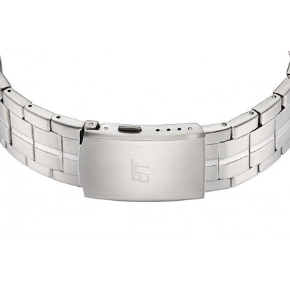 Herrenuhr, Funk-Solaruhr aus Edelstahl - Schwarzes Zifferblatt - Eco Tech Time Modell: EGA-11715-21M