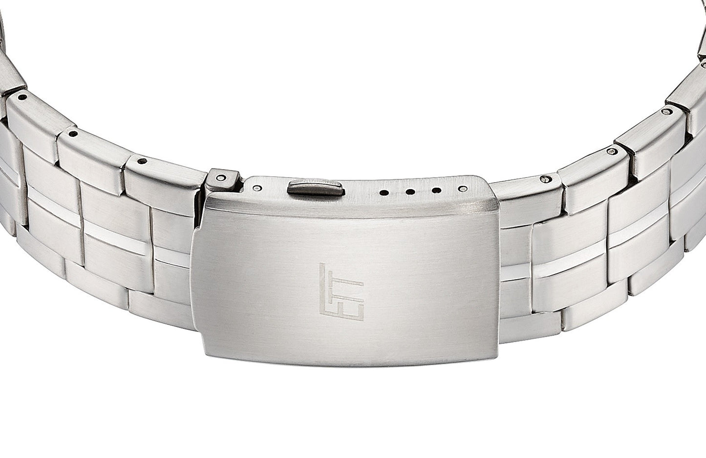 Herrenuhr, Funk-Solaruhr aus Edelstahl - Blaues Zifferblatt - ETT Eco Tech Time Modell: EGA-11716-31M