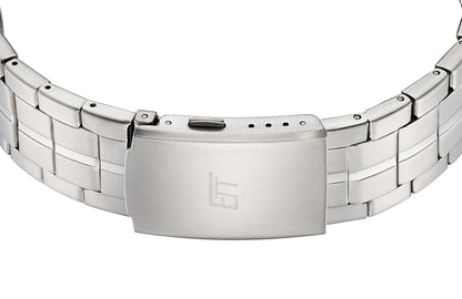 Herrenuhr, Funk-Solaruhr aus Edelstahl - Blaues Zifferblatt - ETT Eco Tech Time Modell: EGA-11716-31M