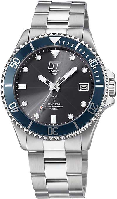Eco Tech Time EGS-11605-35M Herren Uhr • Funk-Solar-Antrieb • 20 Bar Wasserdicht
