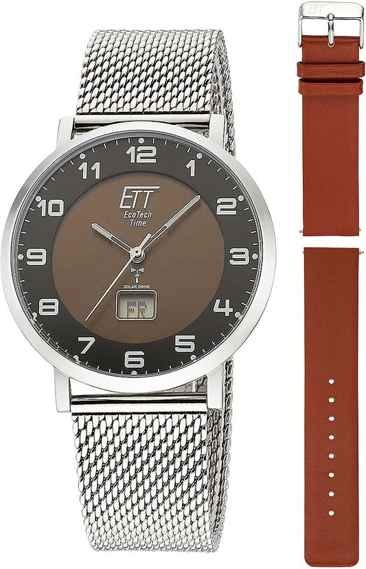 Eco Tech Time Atacama EGS-11624-22MS Herren Uhr • Solar-Funkantrieb • Edelstahl