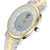 Herrenarmbanduhr mit silbernem Ziffernblatt, goldfarbenen Zeigern und zweifarbigem Armband