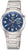 Herrenarmbanduhr mit blauem Zifferblatt und silberfarbenem Metallarmband