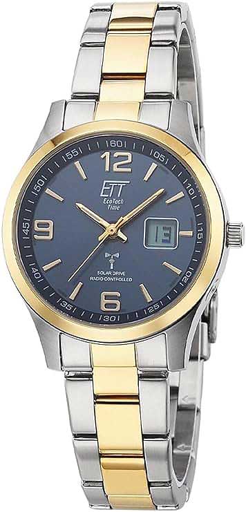 Eco Tech Time ELS-11600-32M Damen Uhr • Funk-Solar-Antrieb • 10 Bar Wasserdicht
