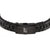 Damenuhr-Armband mit schwarzer Schließe und ET-Logo, Gliederarmband aus Metall