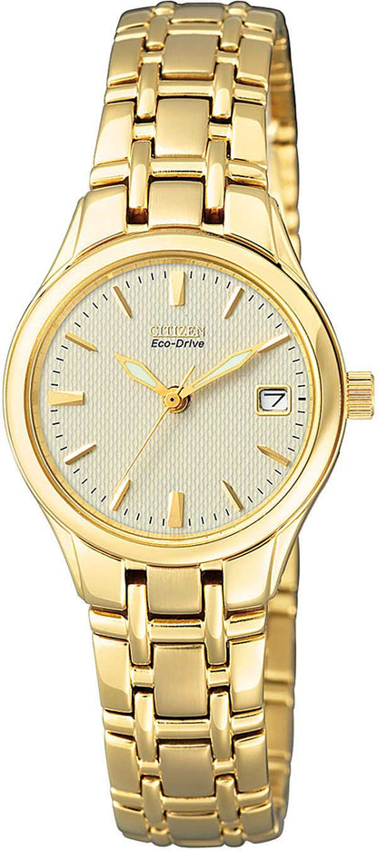 Citizen Eco-Drive EW1262-55P Damenuhr • Nachhaltiger Solar-Antrieb • Elegantes Gold-Design