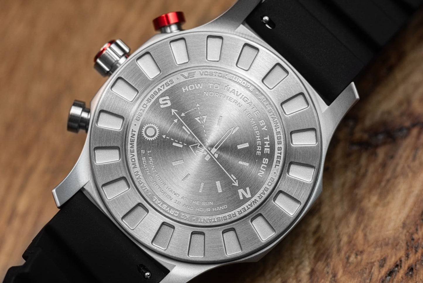 Herrenuhr, limitierte Edition, Sahara-Expedition Chronograph, sandfarbenes Zifferblatt - Vostok Europe "Modell": 6S10-598A753