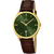Festina Classics F16747/5 Herrenuhr Grün • Quarzwerk mit Datum • Lederarmband Braun