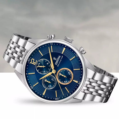 Festina Timeless Chronograph F20285/3 Men's Watch • Miyota Quartz Movement • Chronograph Function