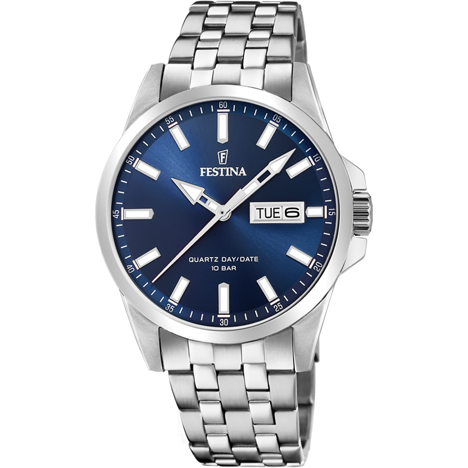 Festina Classics F20357/3 Herrenuhr Blau • Quarzwerk • Stahlgehäuse mit Stahlband