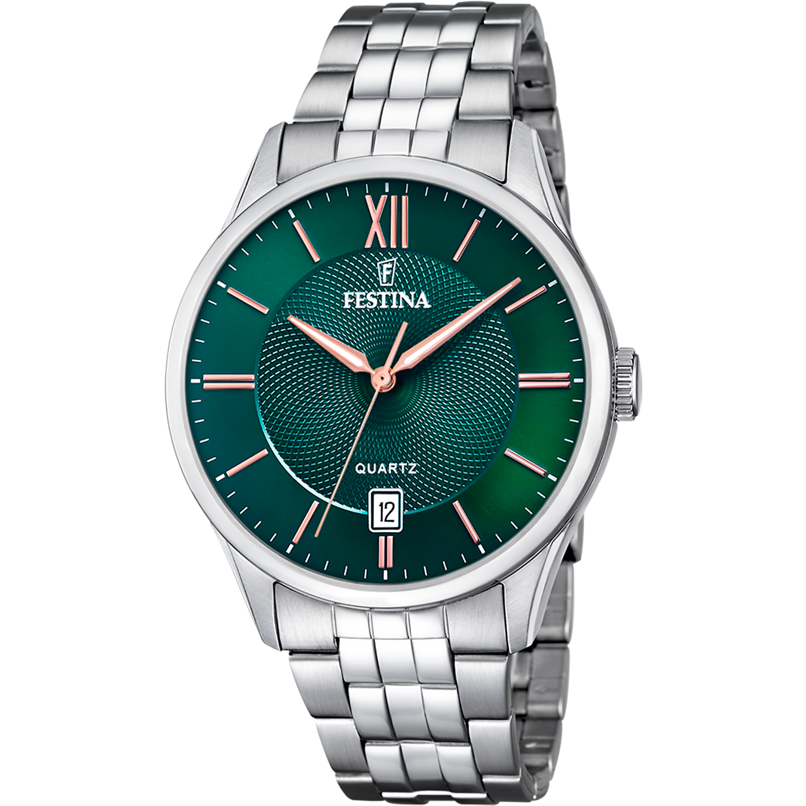 Festina Klassik F20425/7 Herrenuhr Grün • Quarzwerk Miyota • Mineralglas